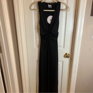 Princess Polly Black Ellia Eco Nylon Maxi Dress Size 2 NWT
